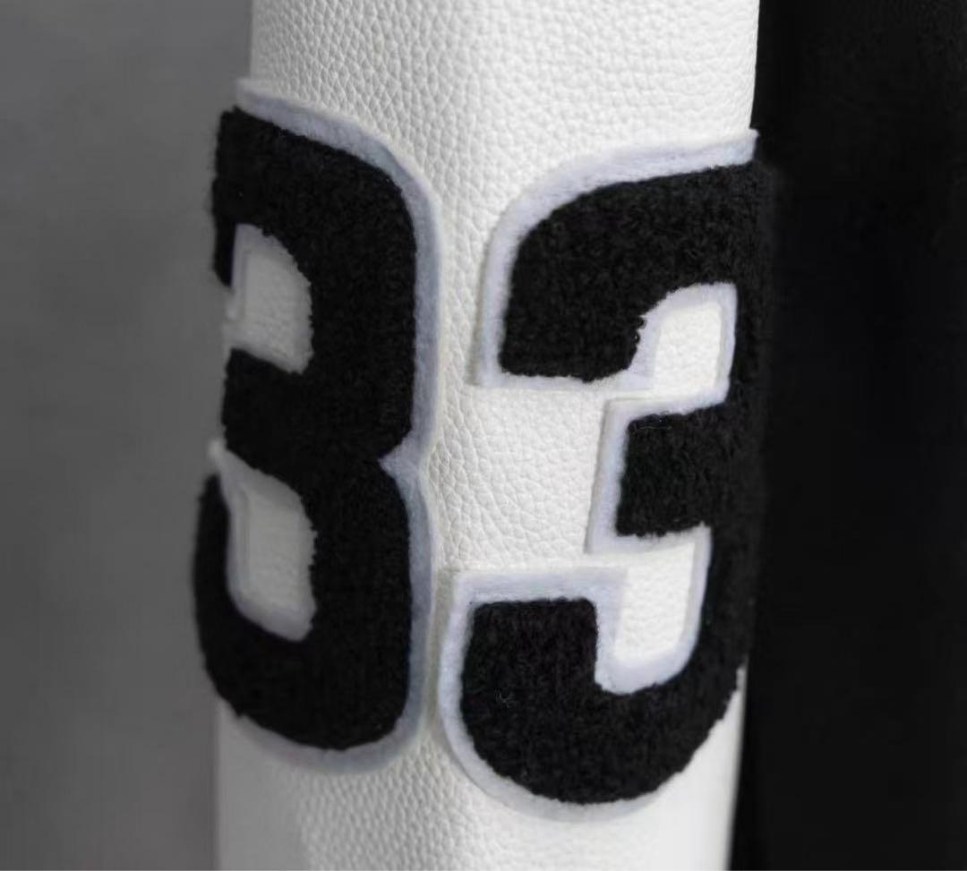 スタジャン 黒白 イーグル刺繍