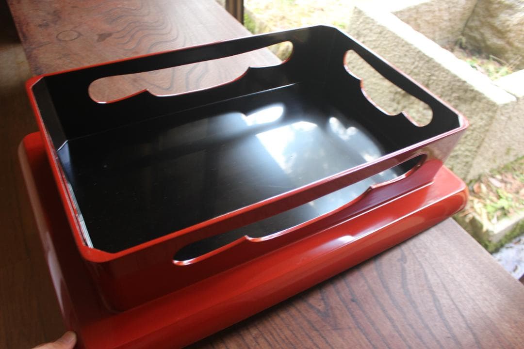 小傷有！極上朱漆に蓬莱沈金の美しい輪島塗の屠蘇器＆重箱セット（検お重