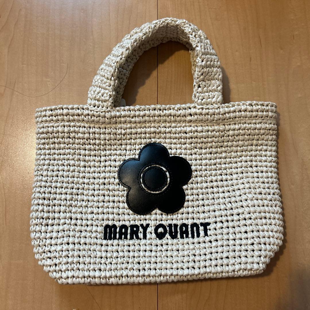 新品　マリークワント　トートバッグ　クロッシェラフィアライクトート　かごバック