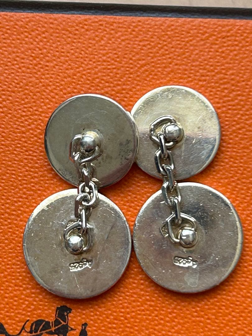 HERMES エルメス シルバー カフリンクス【保管品】セリエ