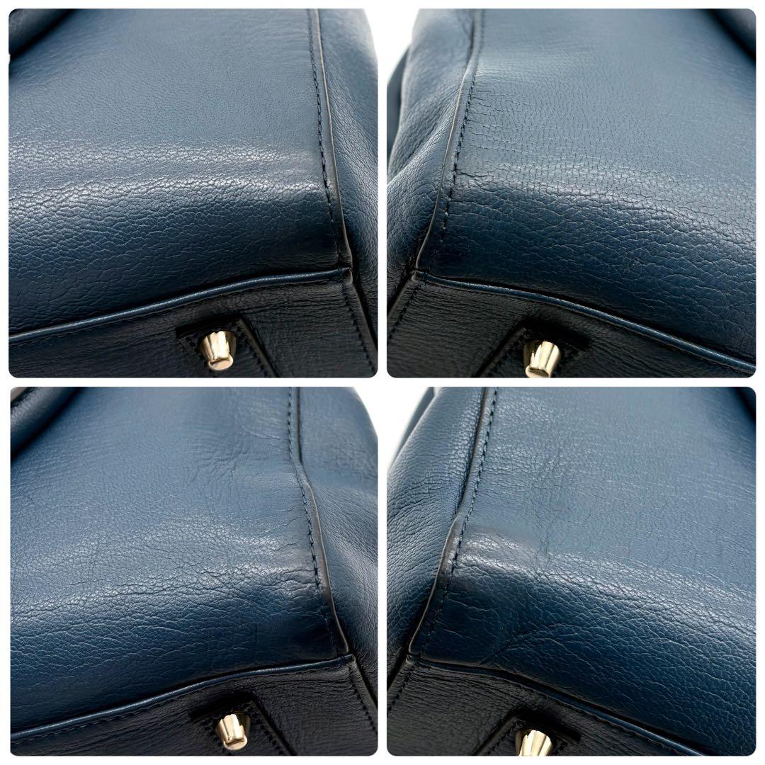 美品✨アニヤハインドマーチ イーブリー 2way ハンドバッグ レザー ブルー