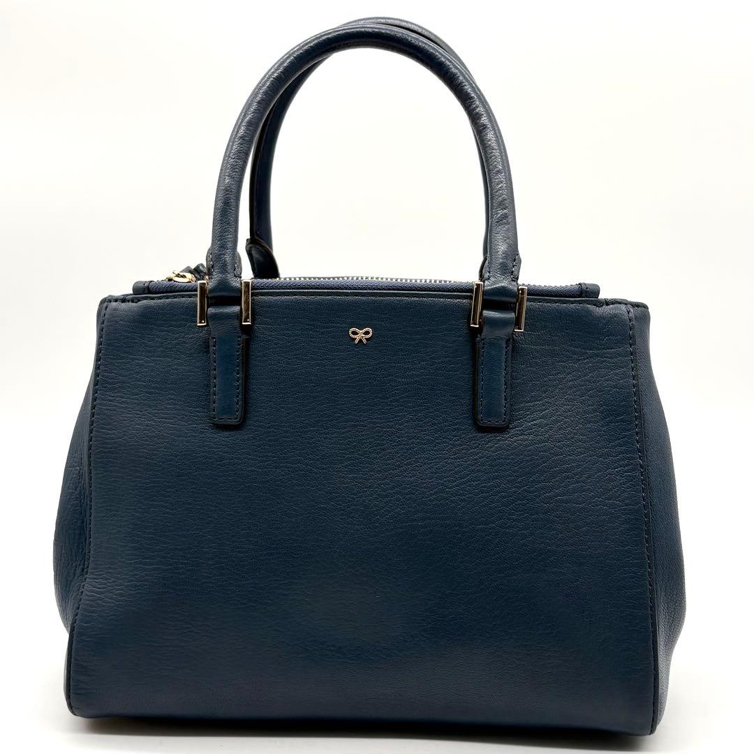 美品✨アニヤハインドマーチ イーブリー 2way ハンドバッグ レザー ブルー