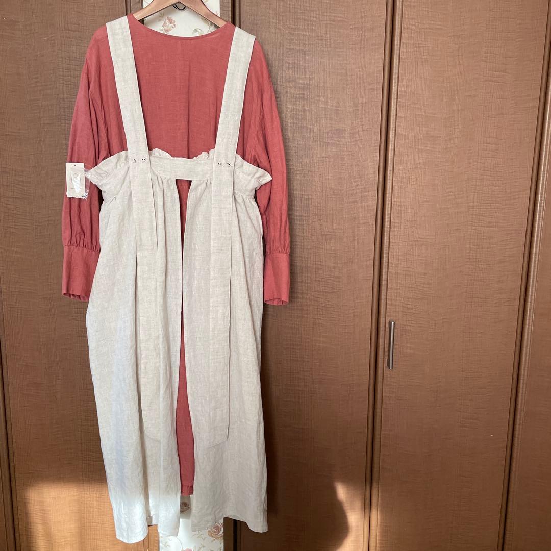 ANESAN新品サマンサモスモス　立川限定　リネンエプロンワンピースキナリ