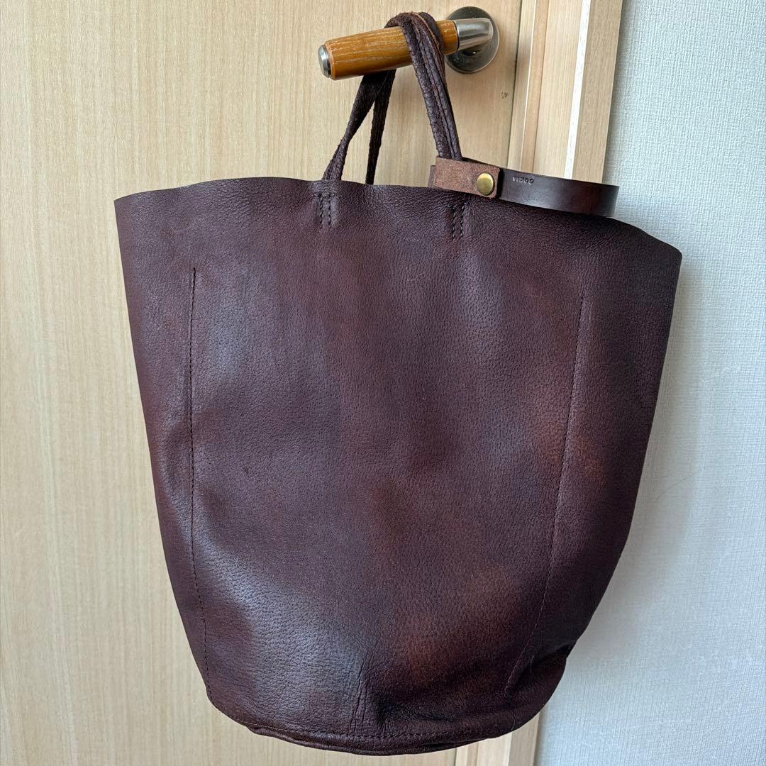 【cokia】バケツトート　L 茶　豚革