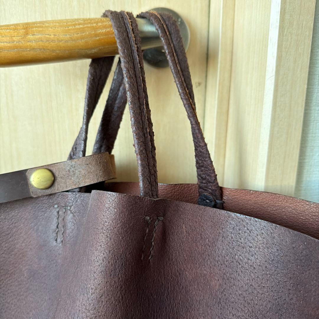 【cokia】バケツトート　L 茶　豚革