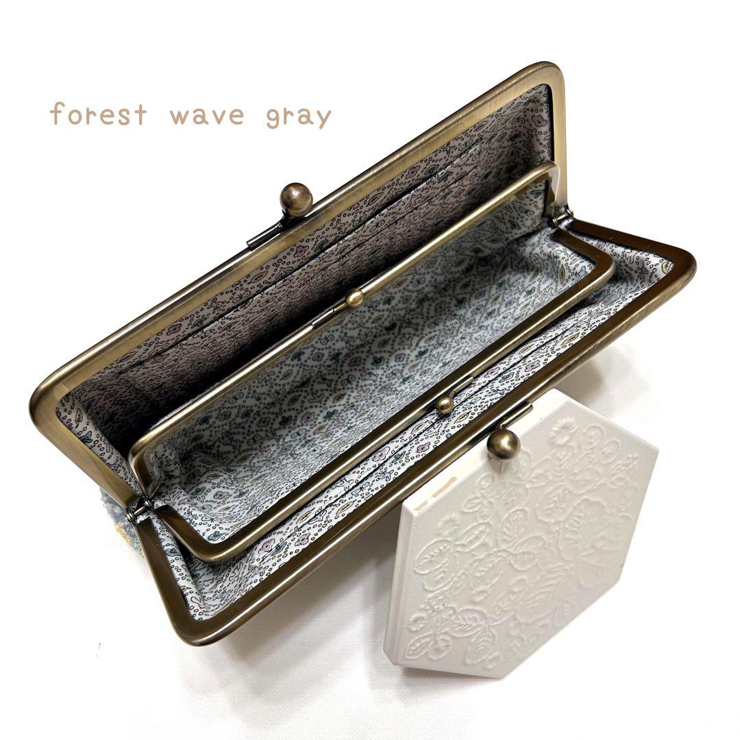 ミナペルホネン　ハンドメイド　がま口　親子長財布　ballade skyful