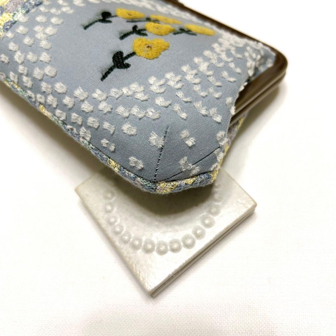 ミナペルホネン　ハンドメイド　がま口　親子長財布　ballade skyful