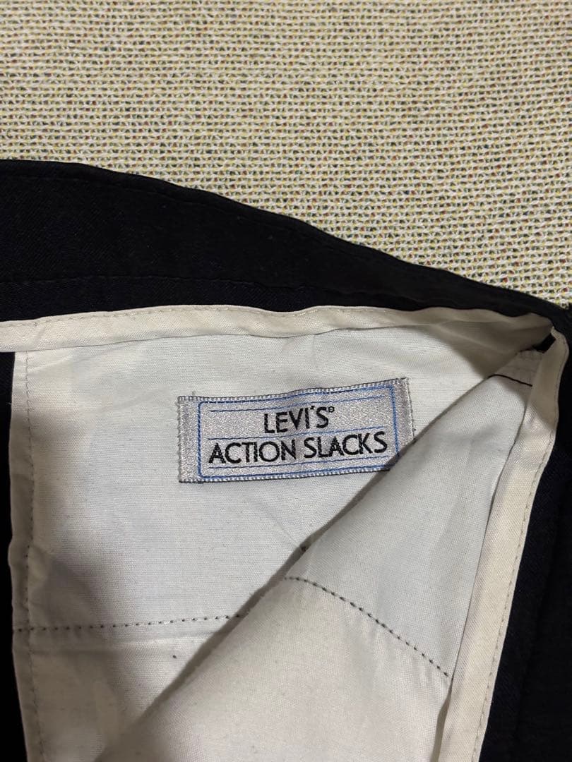 【希少】80s リーバイス アクションスラックス 黒 TALONジップ W32