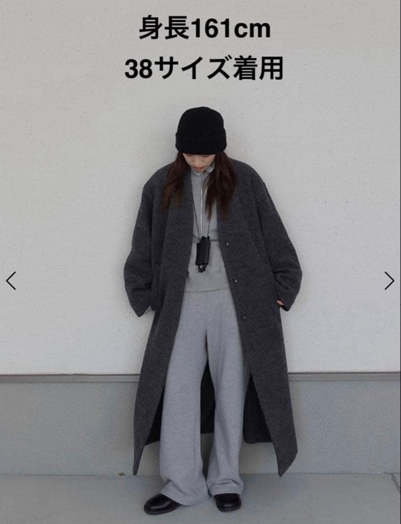 今季⭐︎anuke アンヌークCollarless Cocoon Coat 38