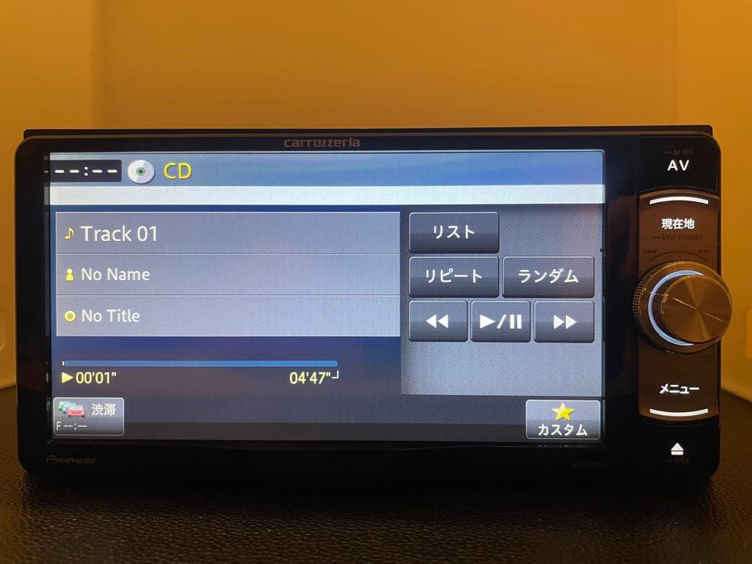 最新地図楽ナビAVIC-RW33中古200mm7Ｖ型ワンセグTV最新オービス