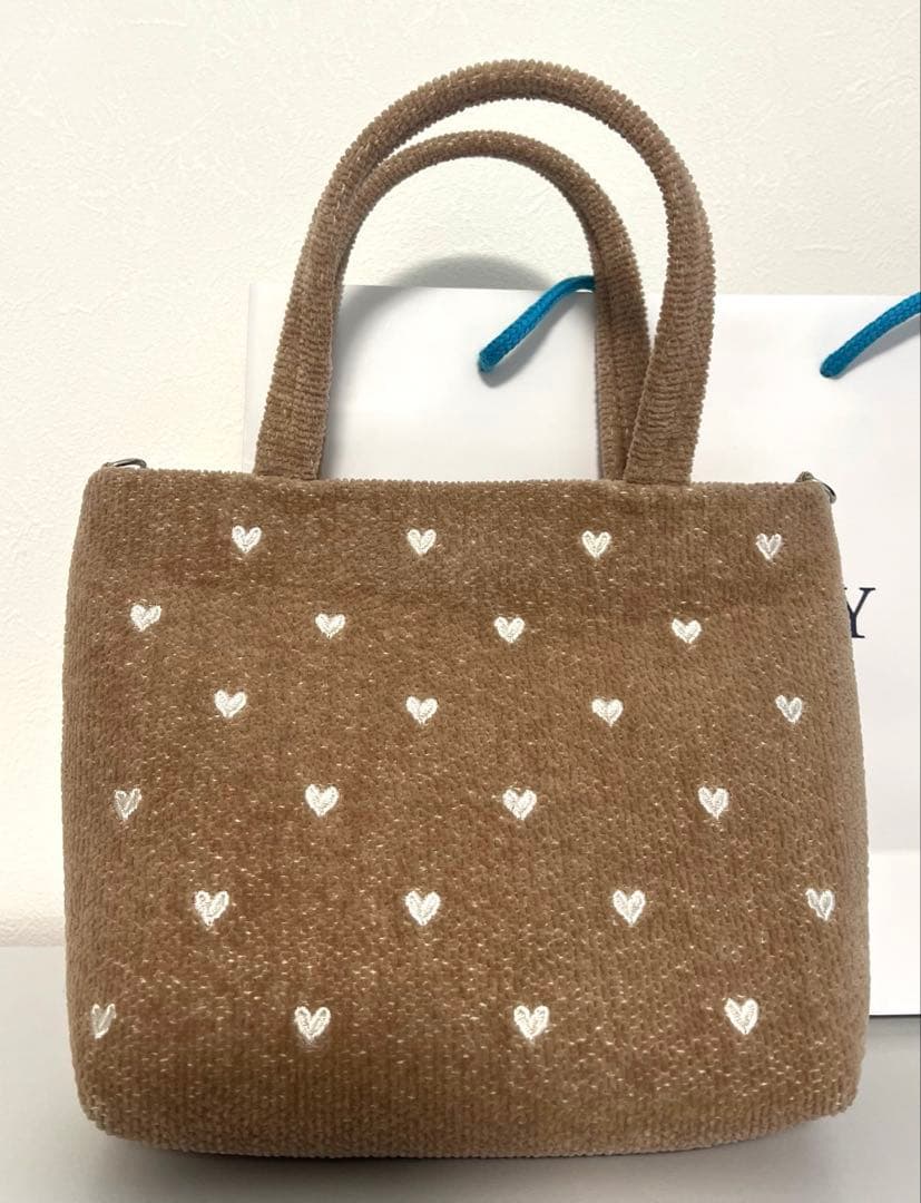 美品★FEILER フェイラー 新作 新色ラブラリーハート　バッグ ベージュ