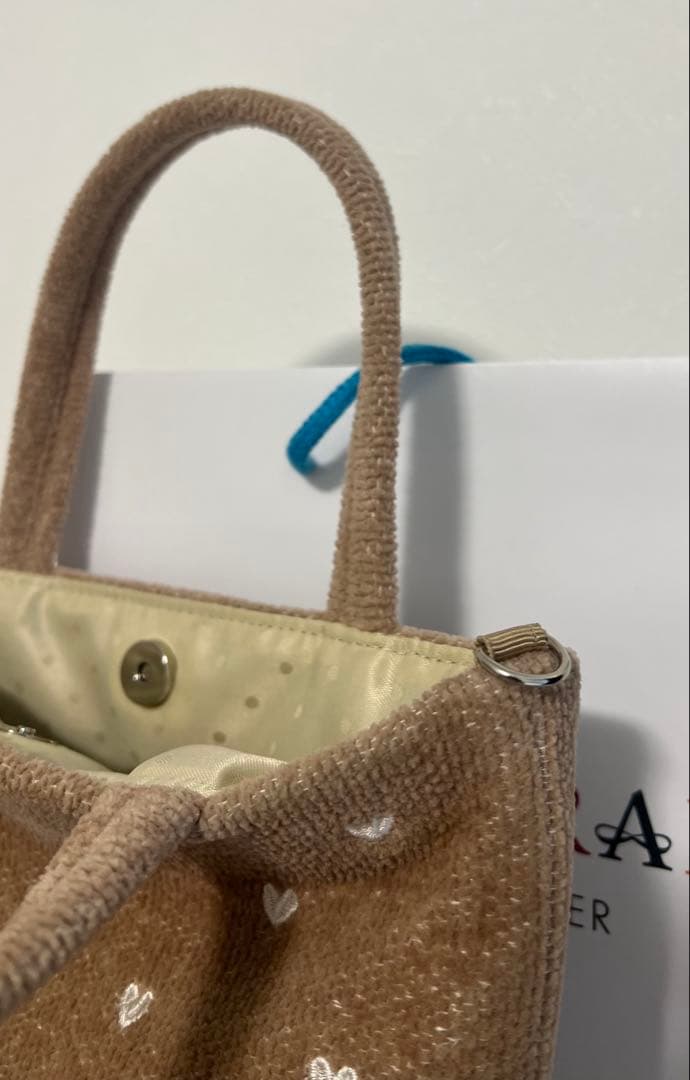 美品★FEILER フェイラー 新作 新色ラブラリーハート　バッグ ベージュ