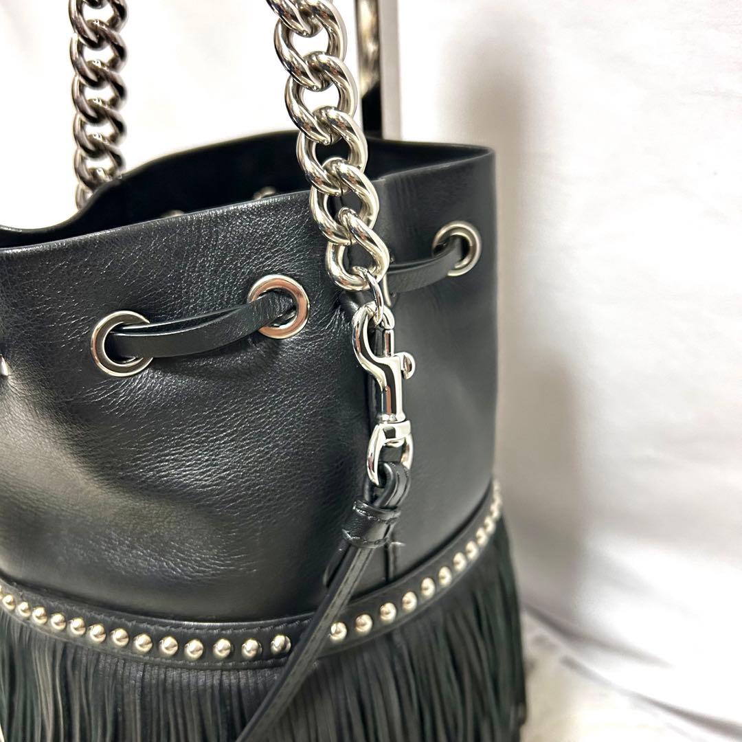 美品　J&M Davidson カーニバル　ミニ　フリンジ　ショルダーバッグ　黒