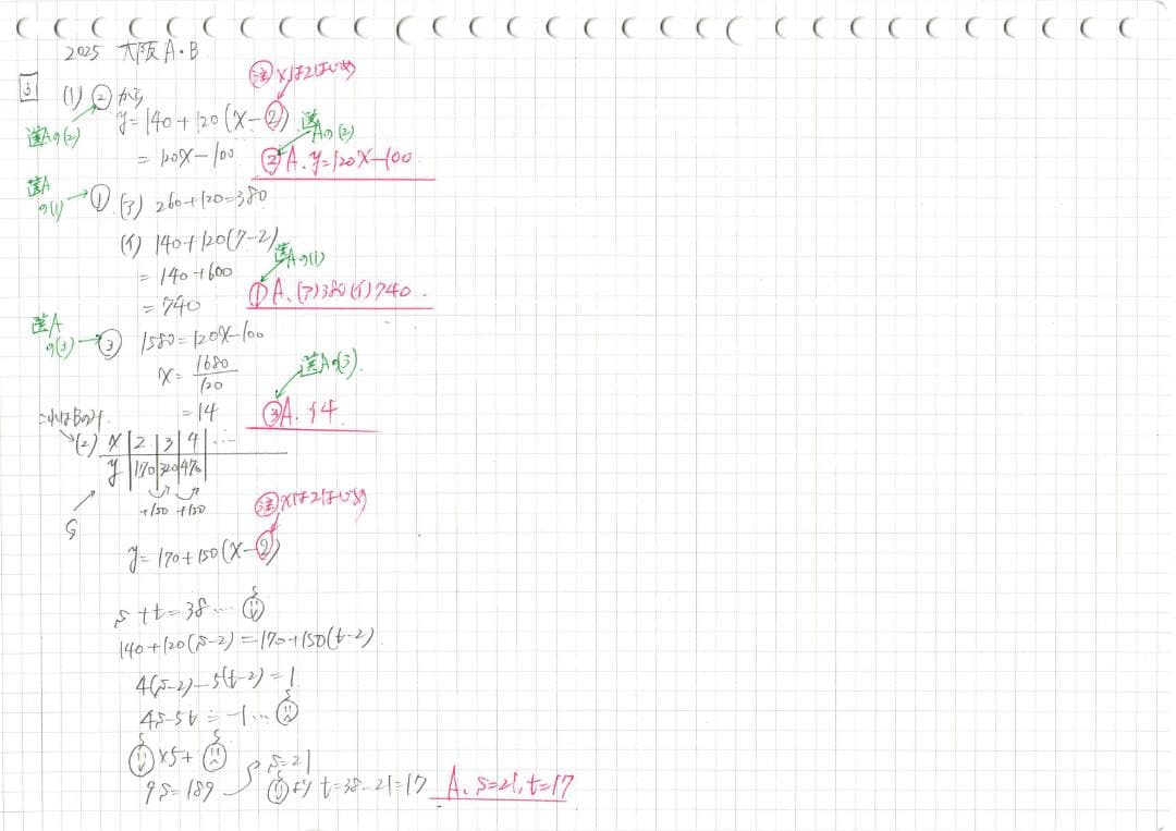 塾講師オリジナル数学解説 全問動画付 大阪B 公立高校入試 2016-25過去問
