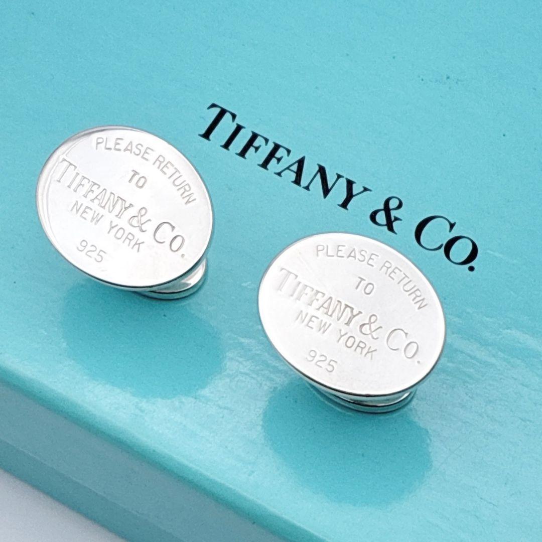 【美品】ティファニー カフス カフリンクス リターントゥ 純正シルバー ロゴ刻印