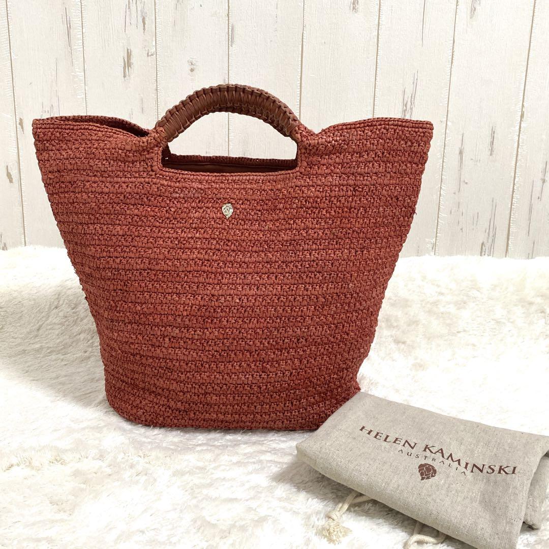 〖専用〗ヘレンカミンスキー かごバッグ ハンドバッグ ラフィア レザー A4