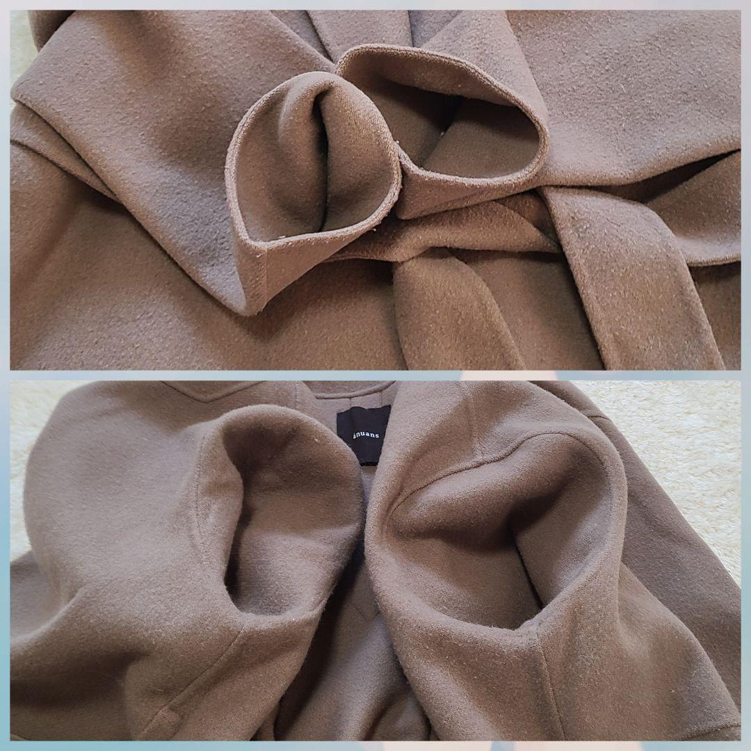 【人気】　近年モデル　アニュアンス　リバーロングコート　ロング　ベルト　Aライン