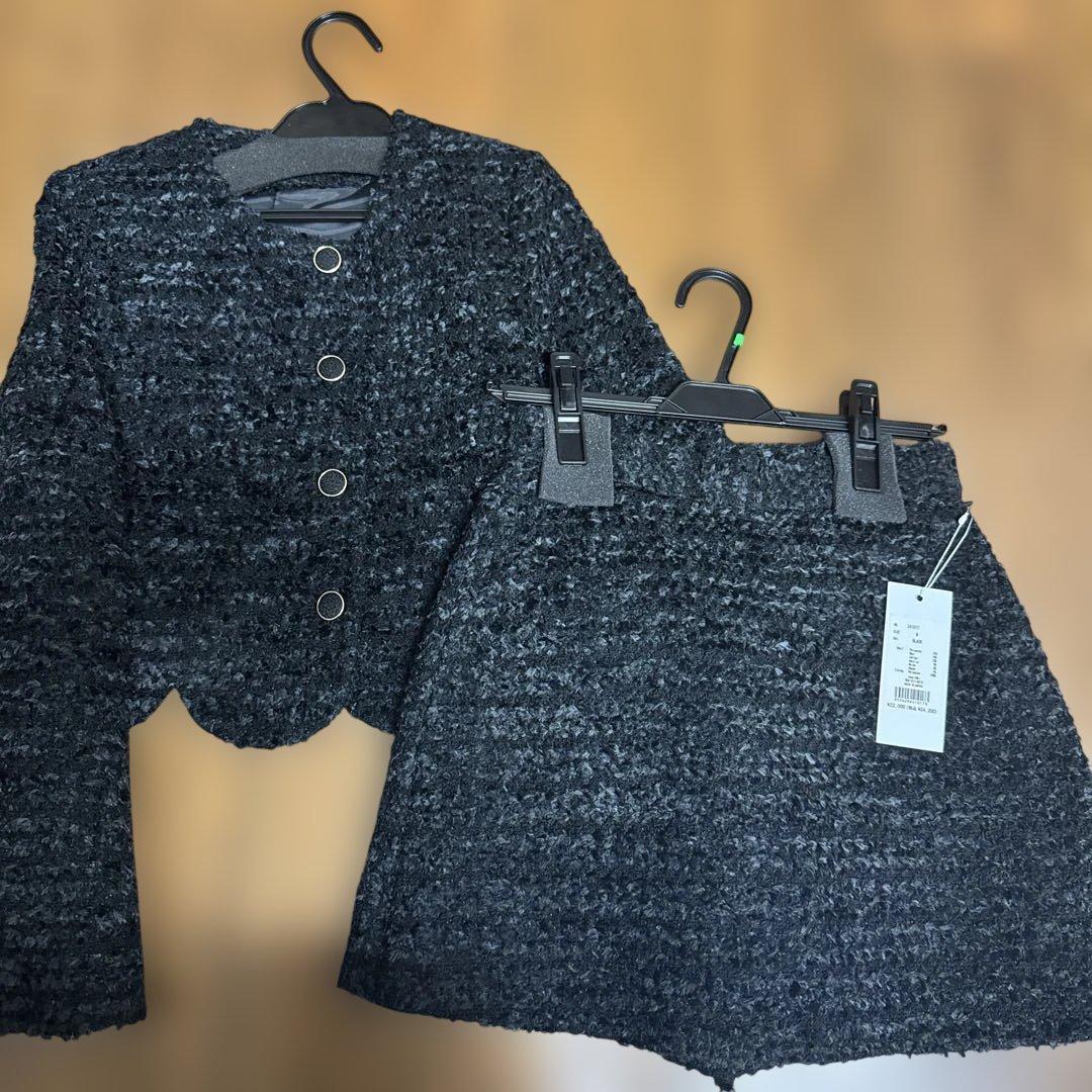 シェリエ Sheller フリンジスカラツイードジャケット　スコートセット