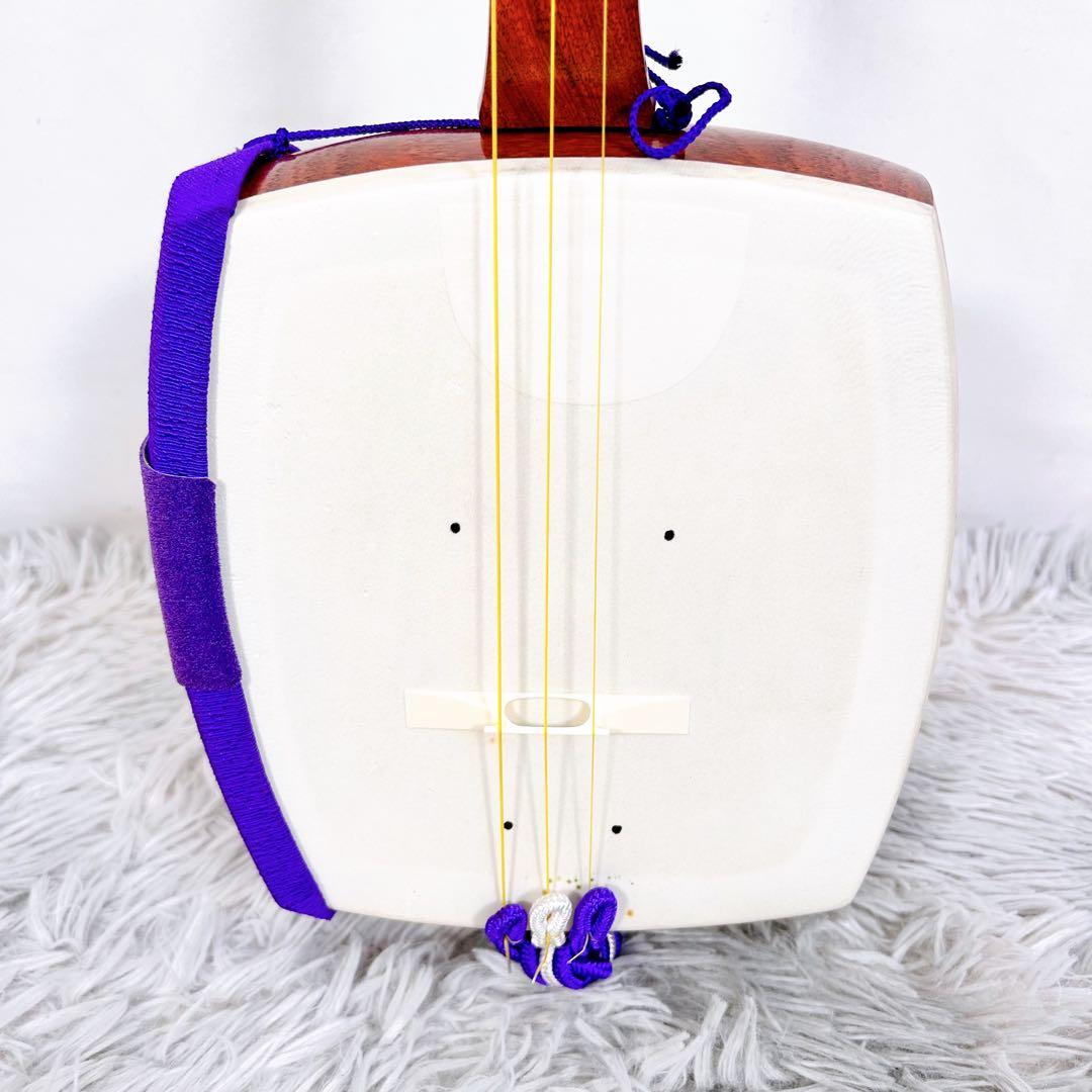 長唄三味線　細棹　花梨　丸打胴　皮破れなし　天神欠けなし　初心者オススメ