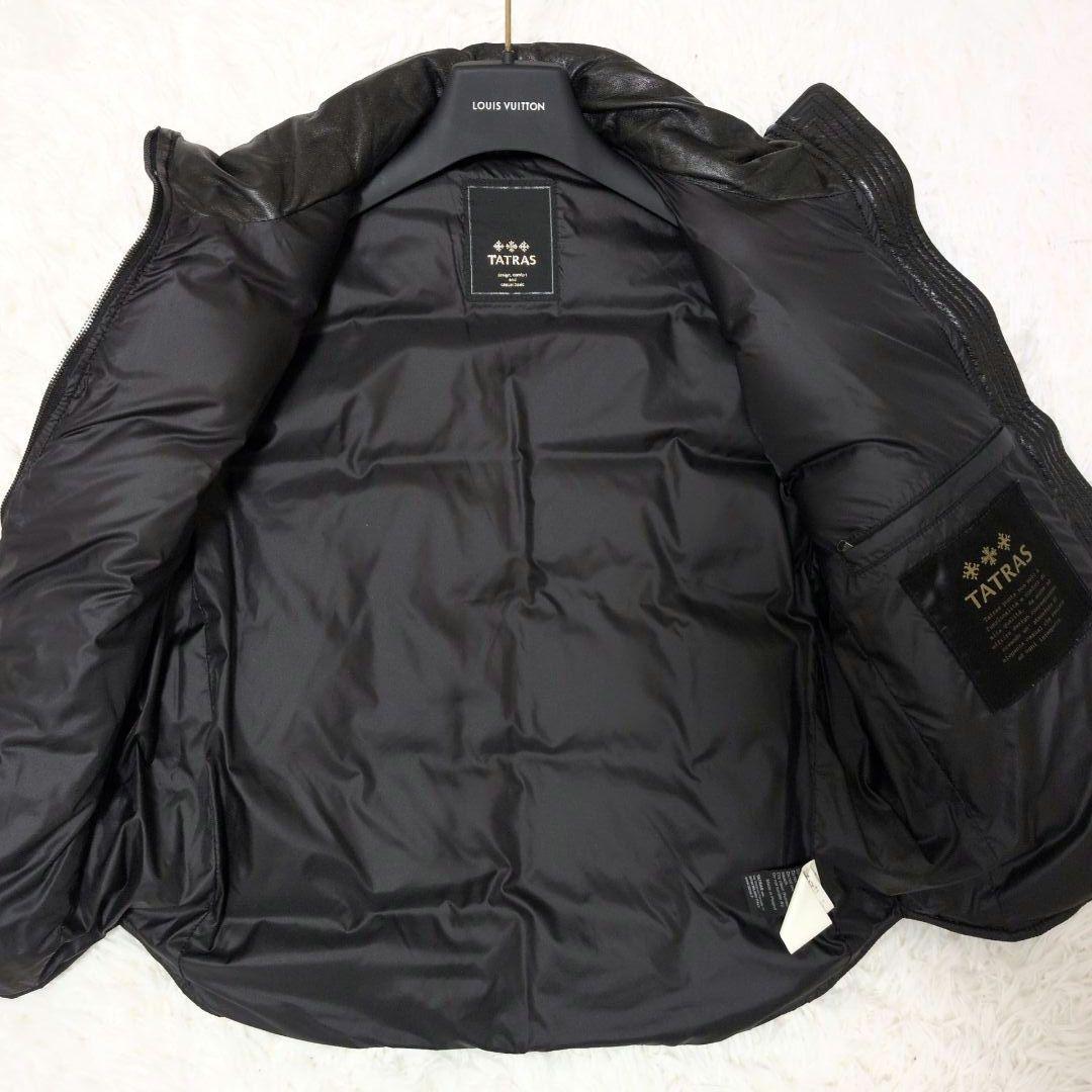 ✨極美品✨タトラス レザー ダウンベスト キルティング オールレザー ロゴ 羊革