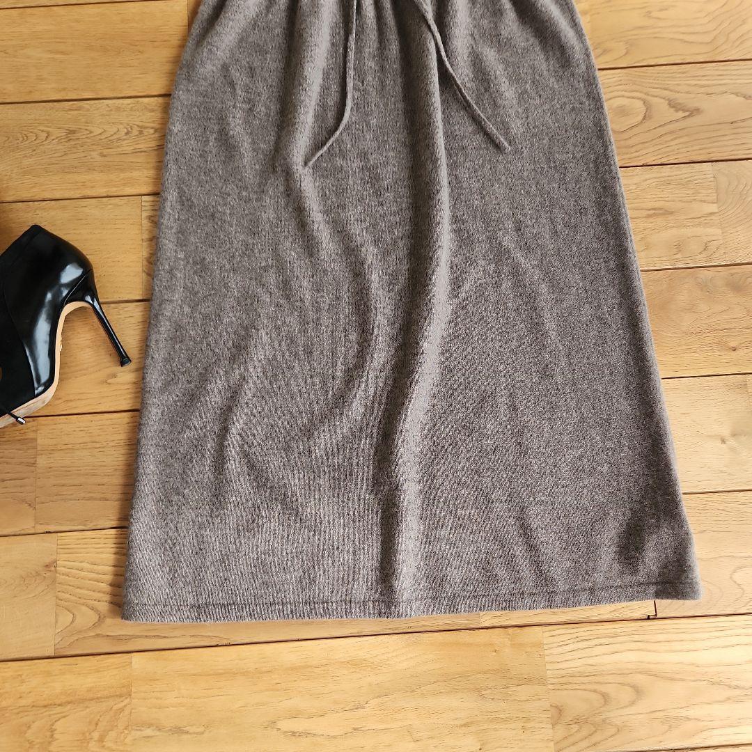 ダーマコレクション　上質カシミヤ　モックネック　ロングニットワンピースM