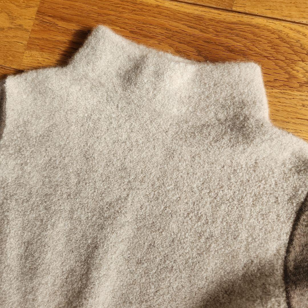 ダーマコレクション　上質カシミヤ　モックネック　ロングニットワンピースM