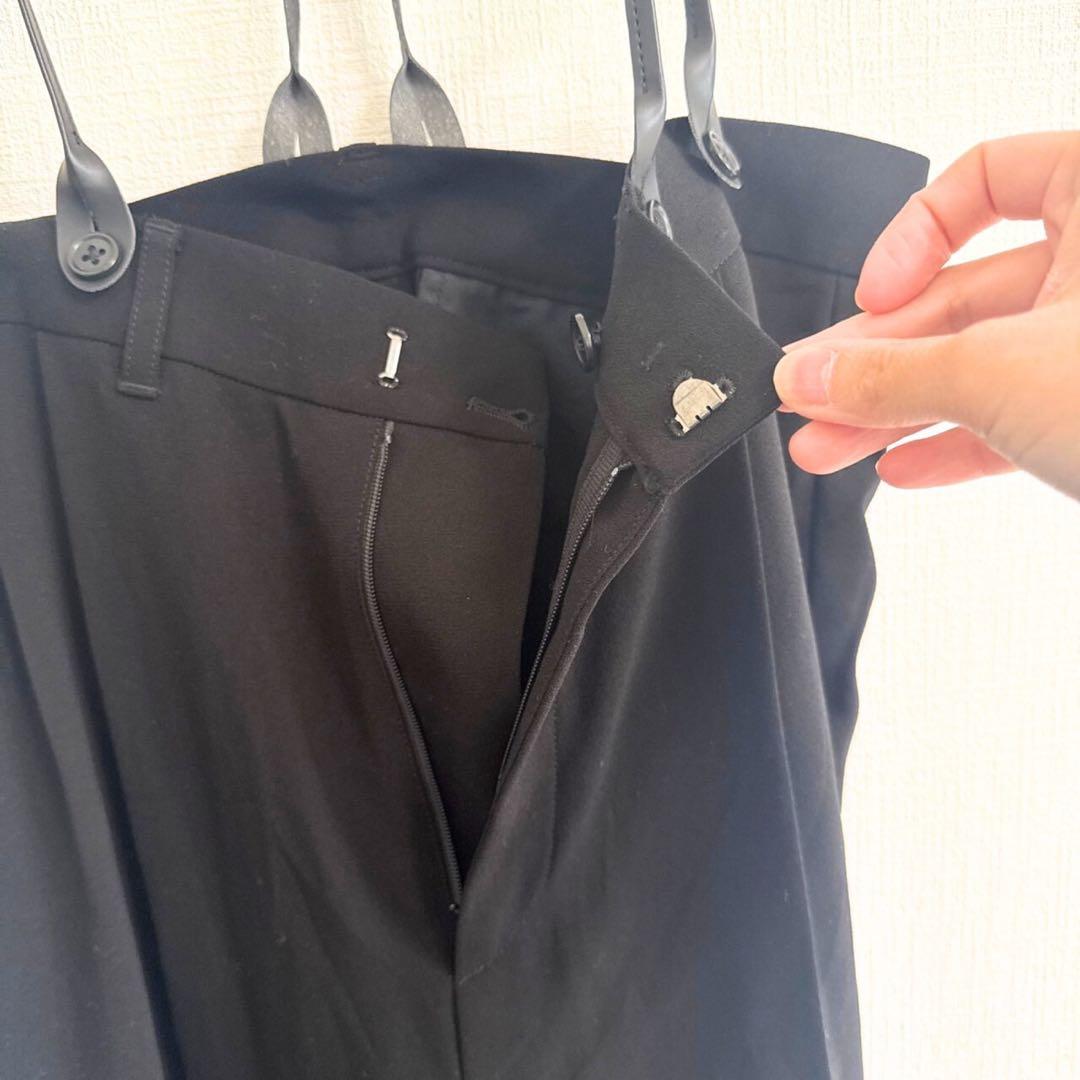 Curensology サスペンダーパンツ ブラック サロペットパンツ