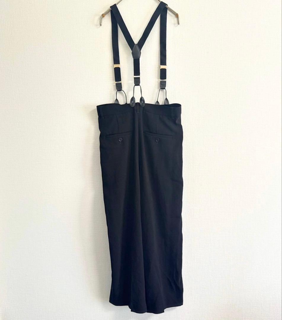 Curensology サスペンダーパンツ ブラック サロペットパンツ