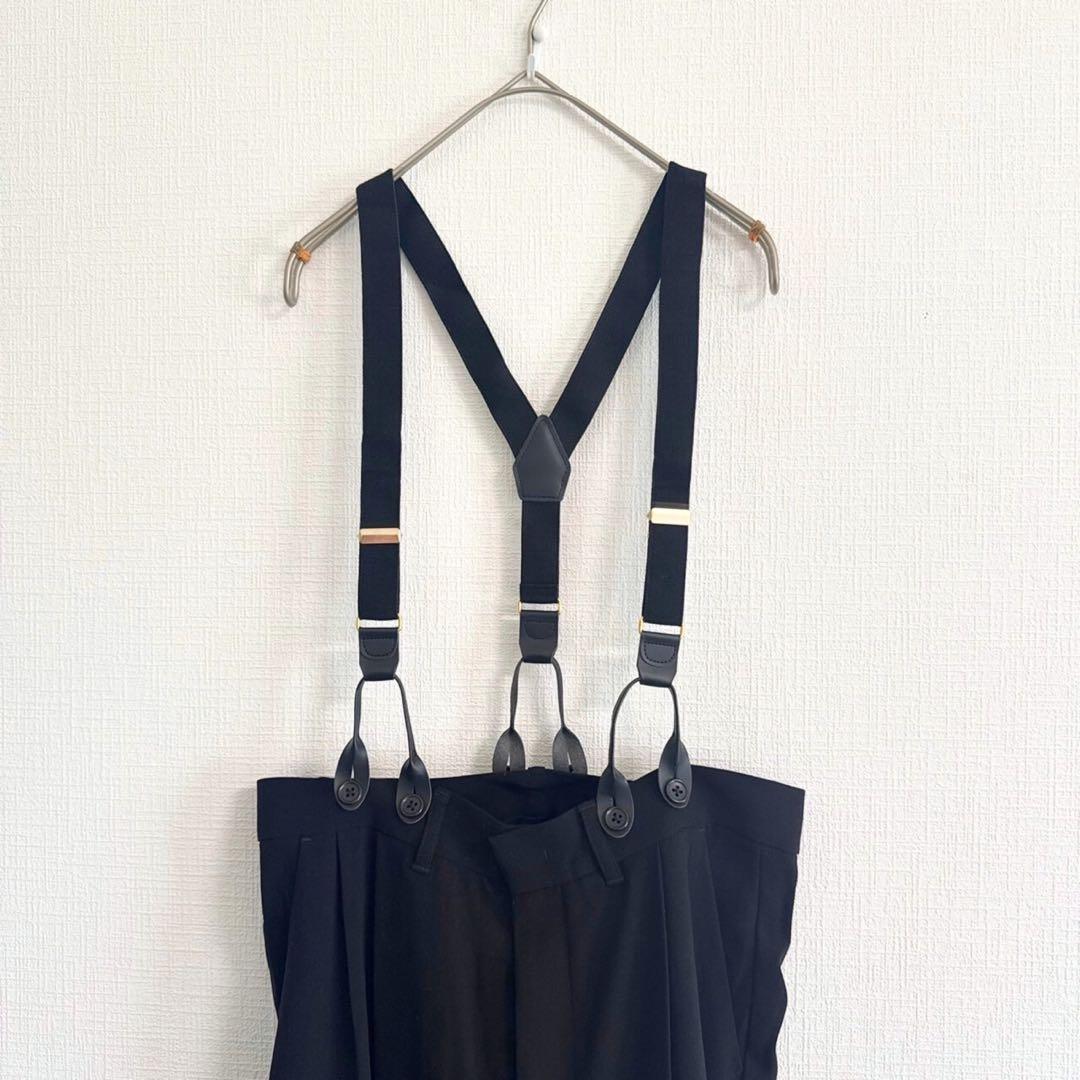 Curensology サスペンダーパンツ ブラック サロペットパンツ