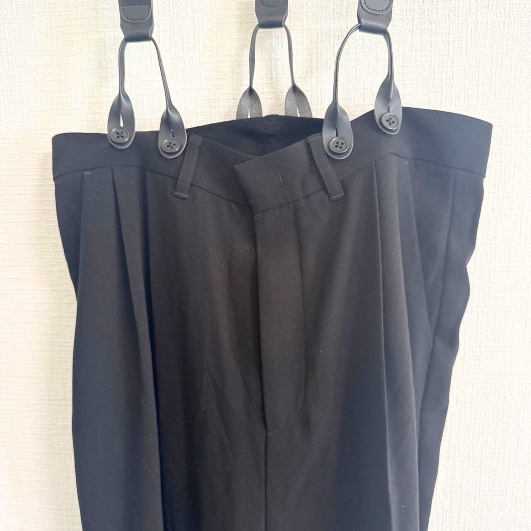 Curensology サスペンダーパンツ ブラック サロペットパンツ