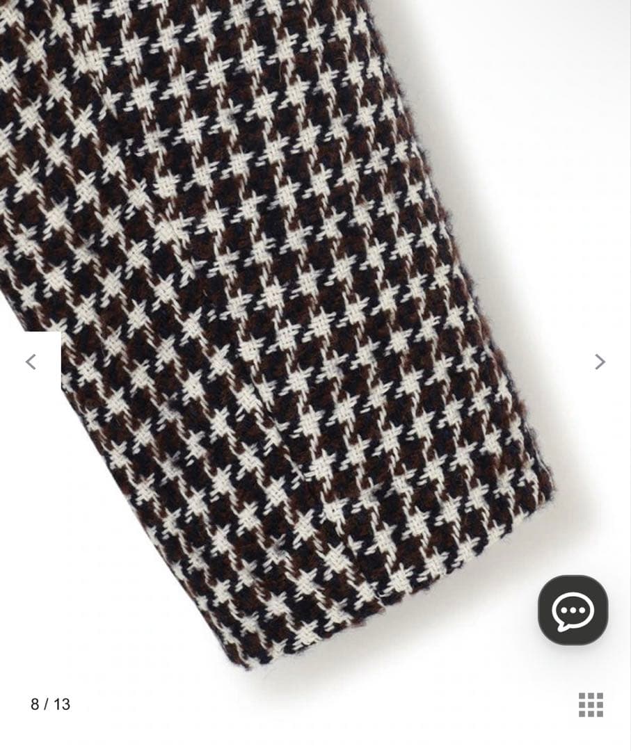 美品23区チェックツイード ノーカラーコート サイズ44