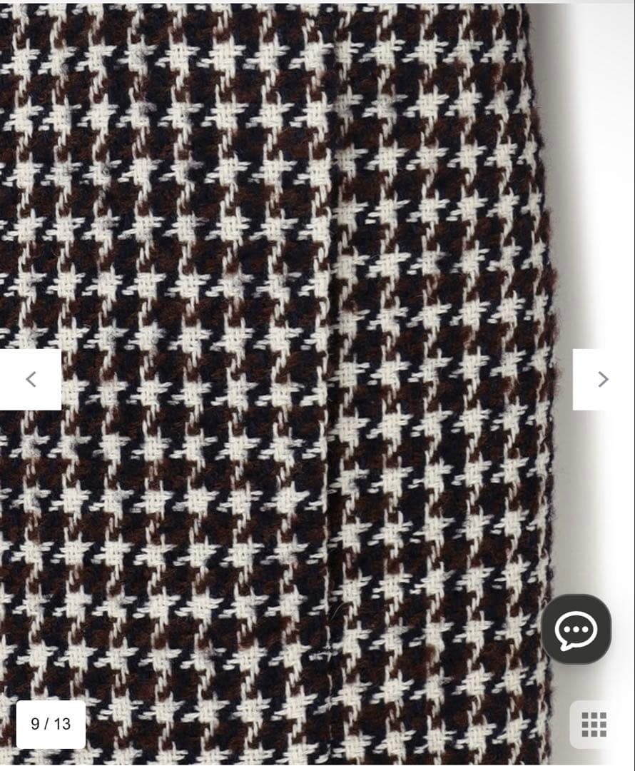 美品23区チェックツイード ノーカラーコート サイズ44