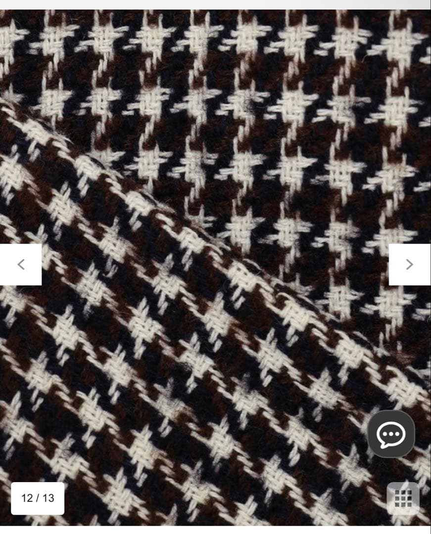 美品23区チェックツイード ノーカラーコート サイズ44