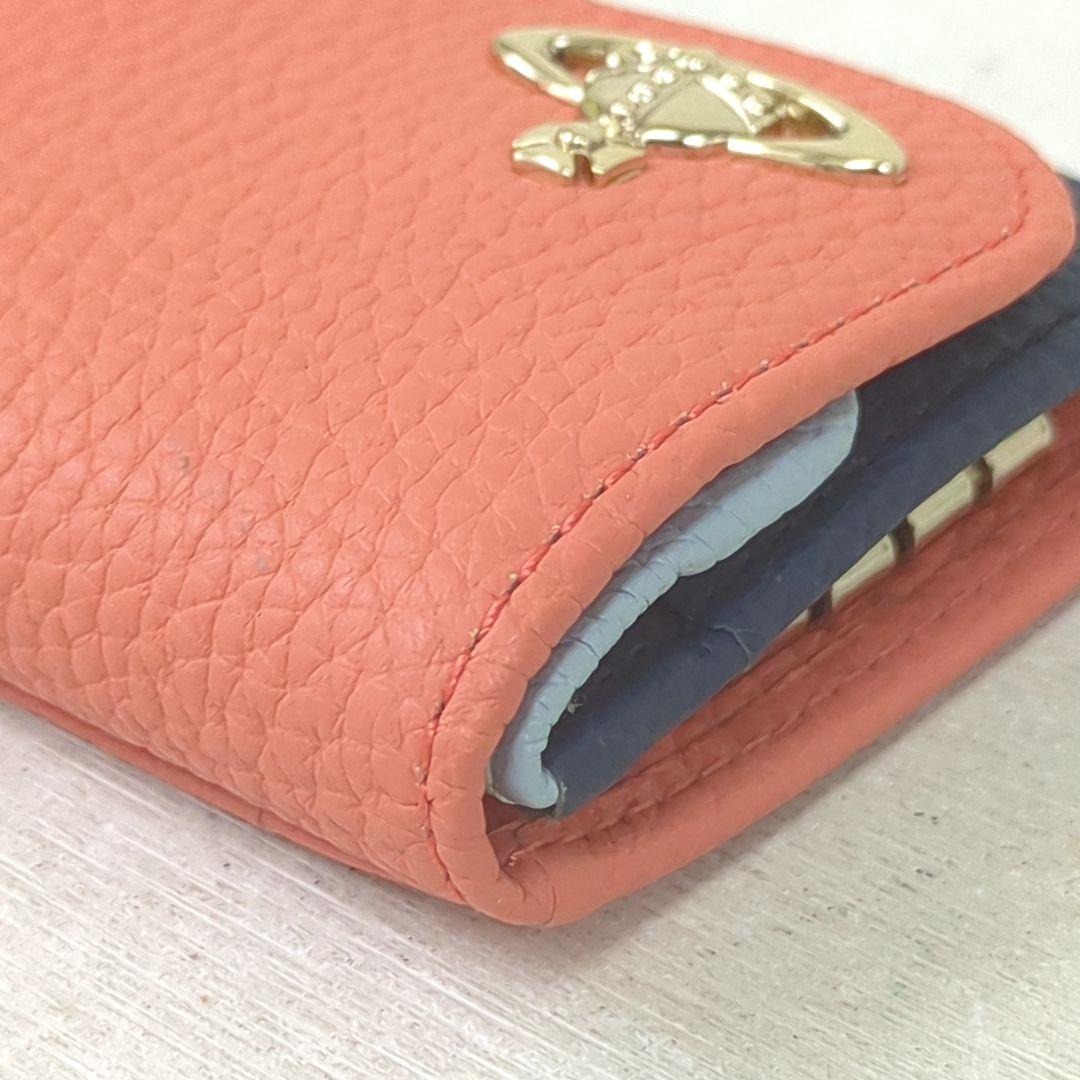 まつ様ヴィヴィアンウエストウッド ダブルフラップ キーケース 4連 オレンジ