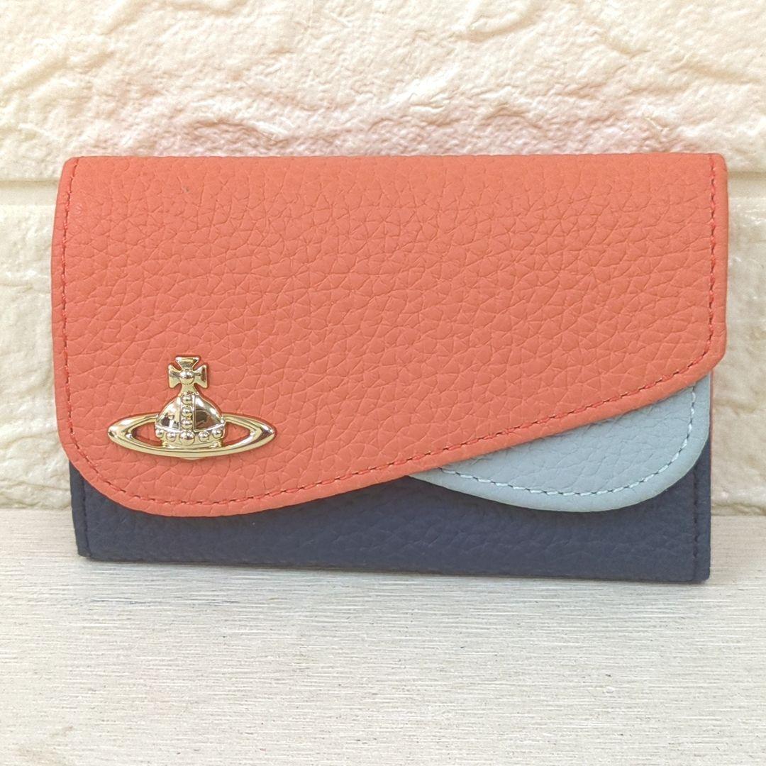 まつ様ヴィヴィアンウエストウッド ダブルフラップ キーケース 4連 オレンジ