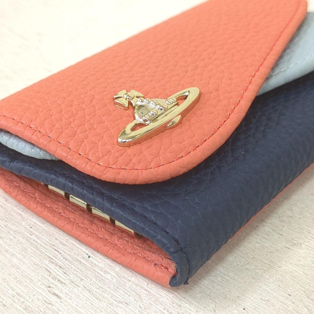 まつ様ヴィヴィアンウエストウッド ダブルフラップ キーケース 4連 オレンジ