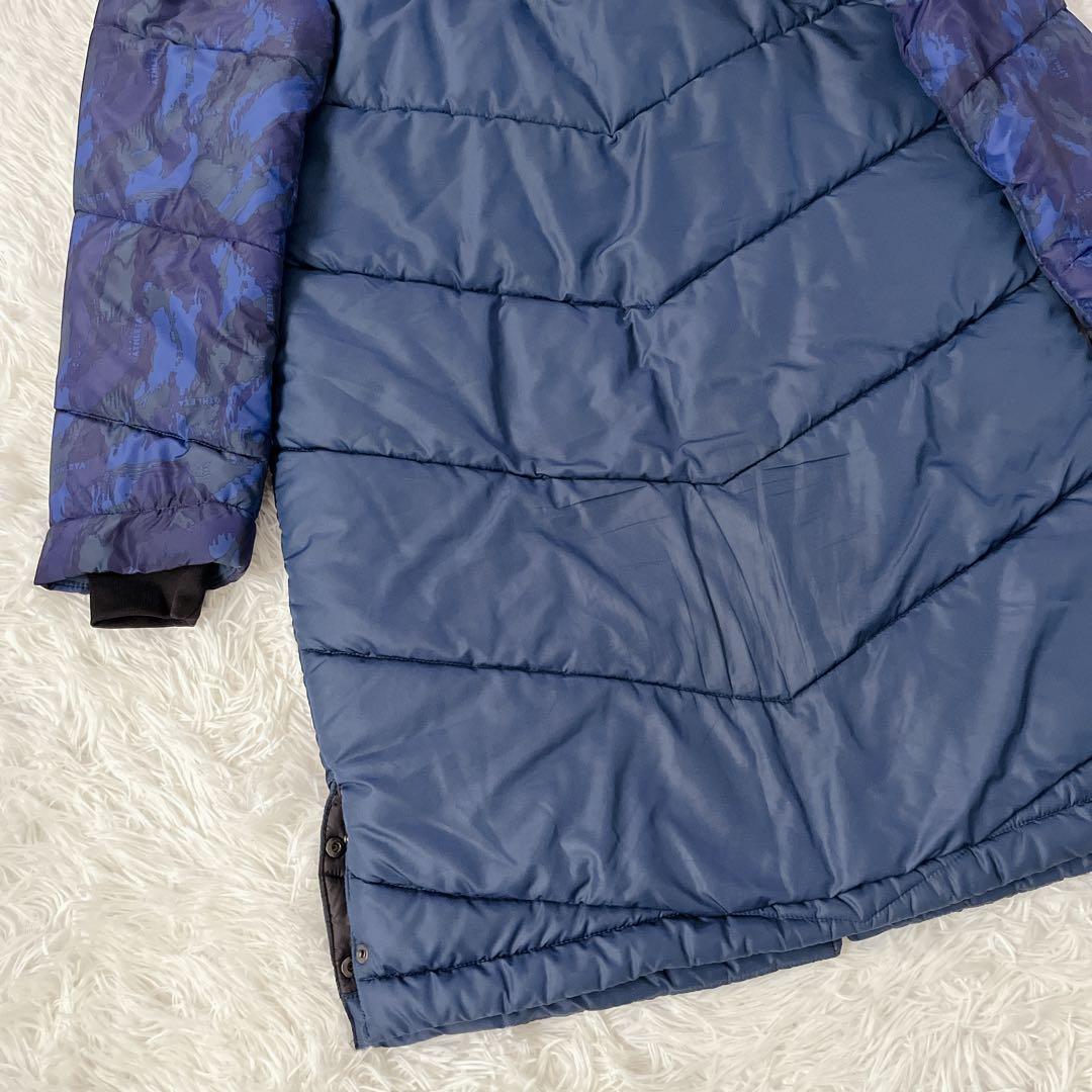 美品✨ATHLETA ベンチコート 迷彩切り替え フード付き 中綿ロングコート
