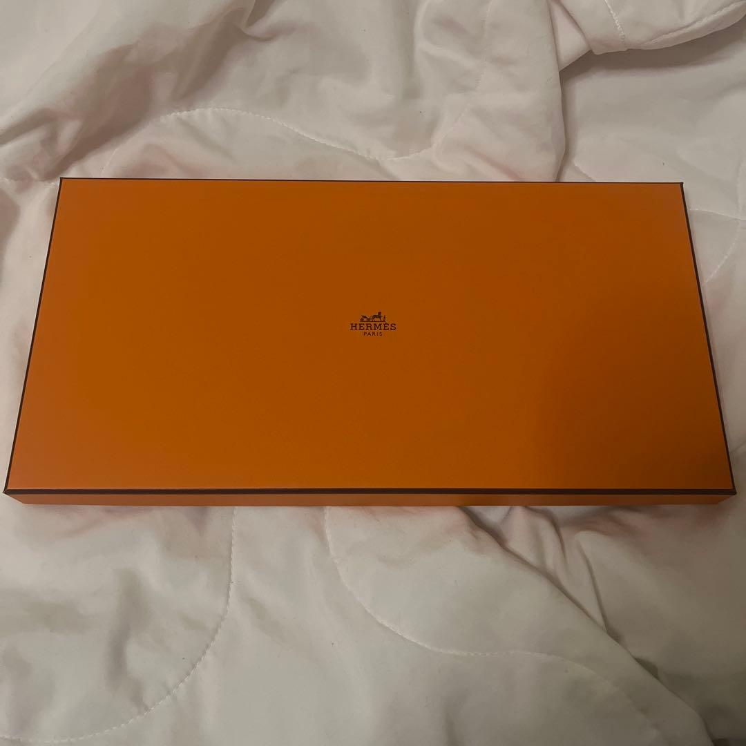 HERMES カシミヤマフラー ネイビー ブラック