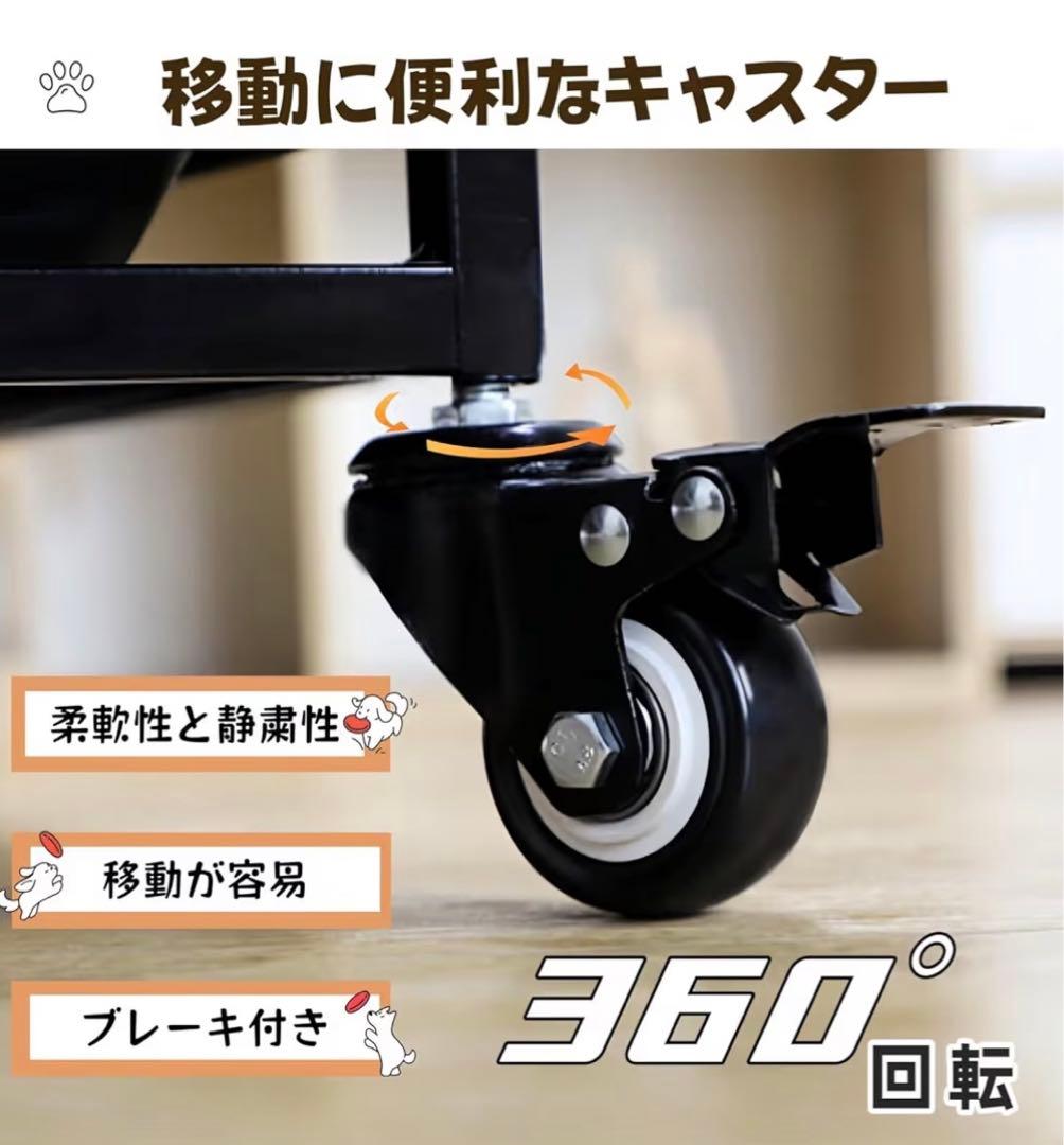 犬ケージ 大型 折りたたみ可能 キャスター付き 引き出し式トレー 掃除簡単