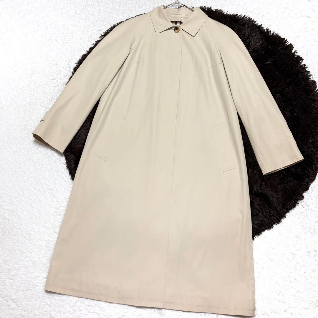 【美品】バーバリーロンドン 比翼仕立て ステンカラー コート 上品 ノバチェック