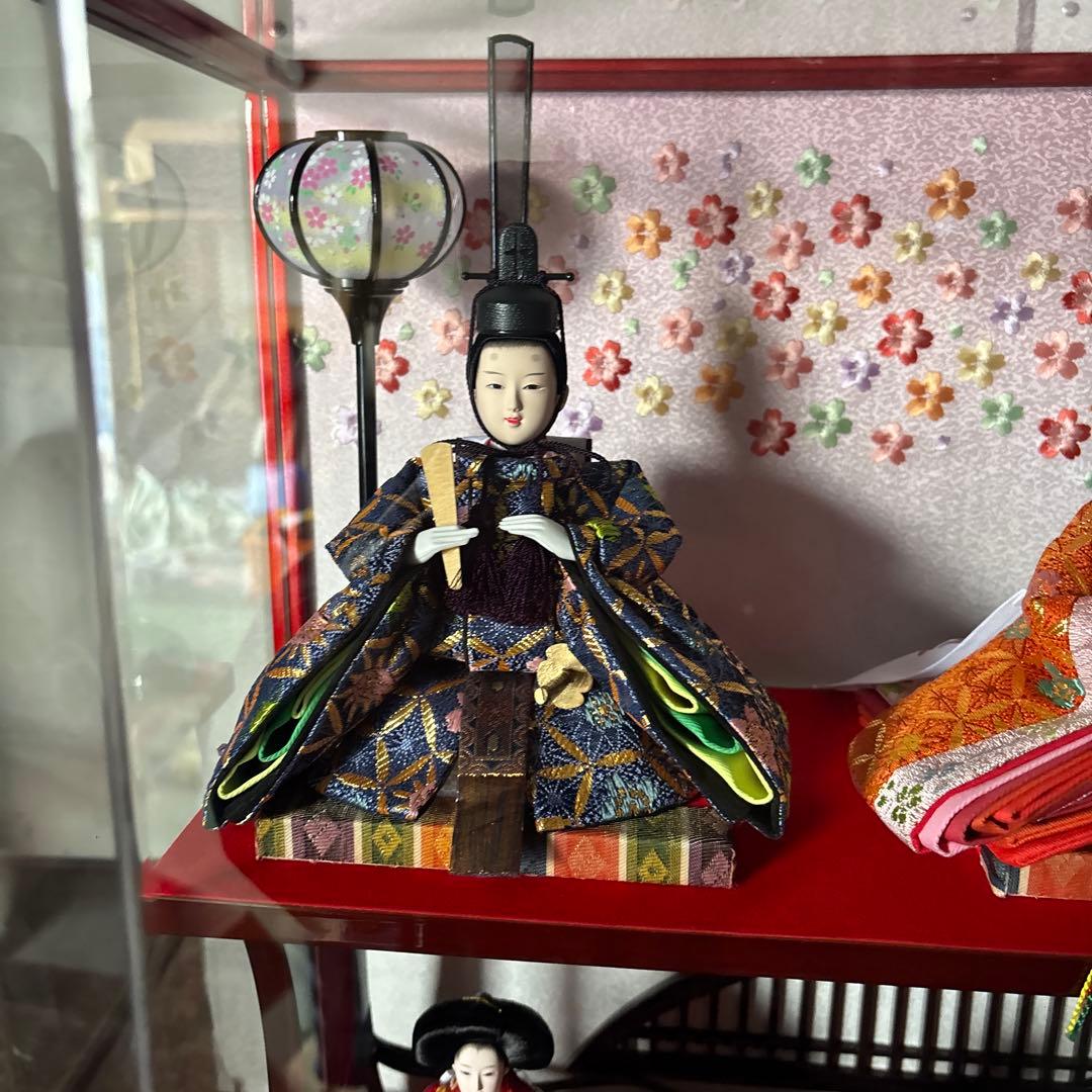 雛人形 2段 アクリルケース 高級木製道具