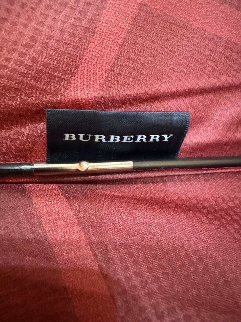 Burberry バーバリー　雨傘　チェック　ボルドー　レッド