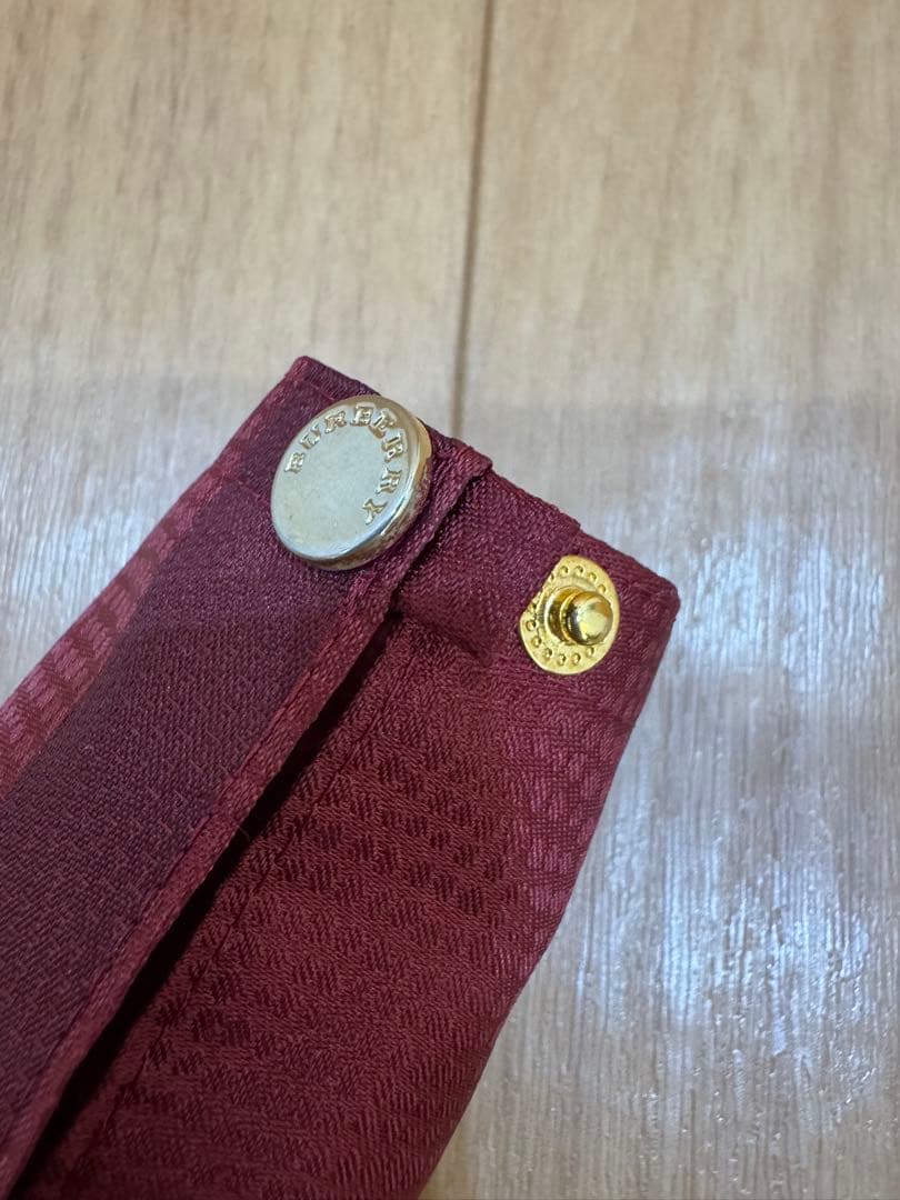 Burberry バーバリー　雨傘　チェック　ボルドー　レッド