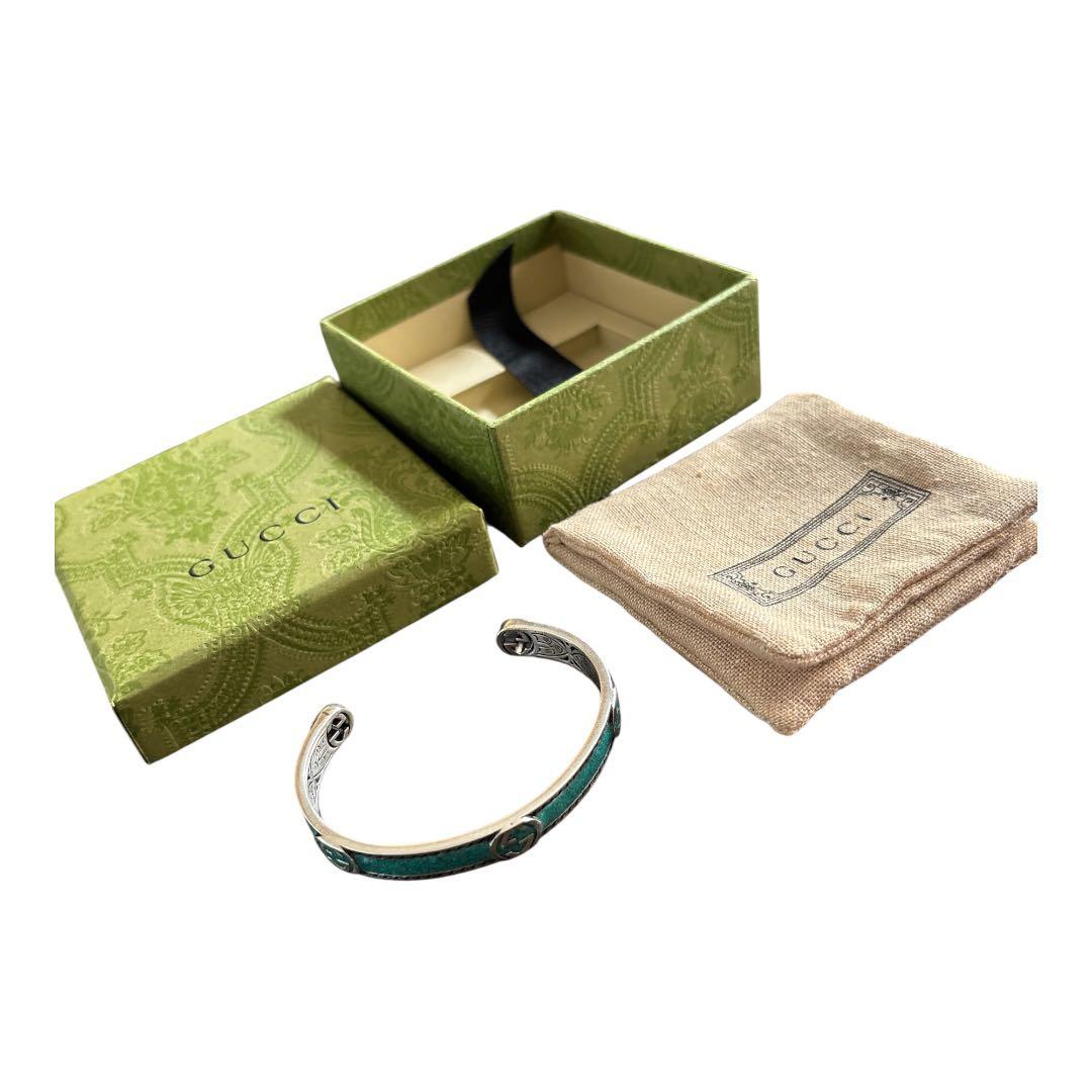 GUCCI グッチ ターコイズ バングル ロッキングG 16 箱有り