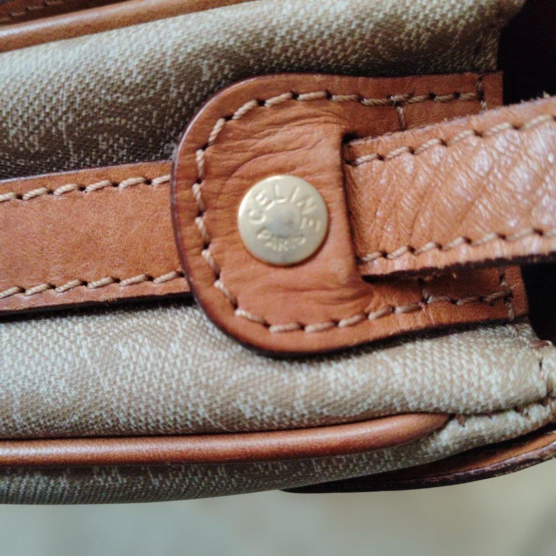 Celineセリーヌ ショルダーバッグ ブラウン/ベージュ マカダム　トリオンフ