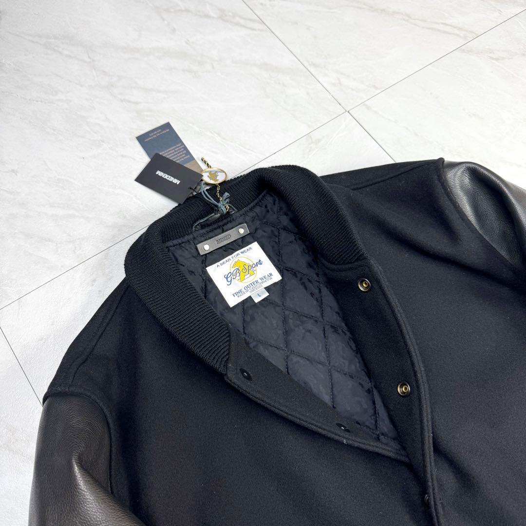 新品タグ付き マインデニム GB Sport レザー スタジャン L 黒