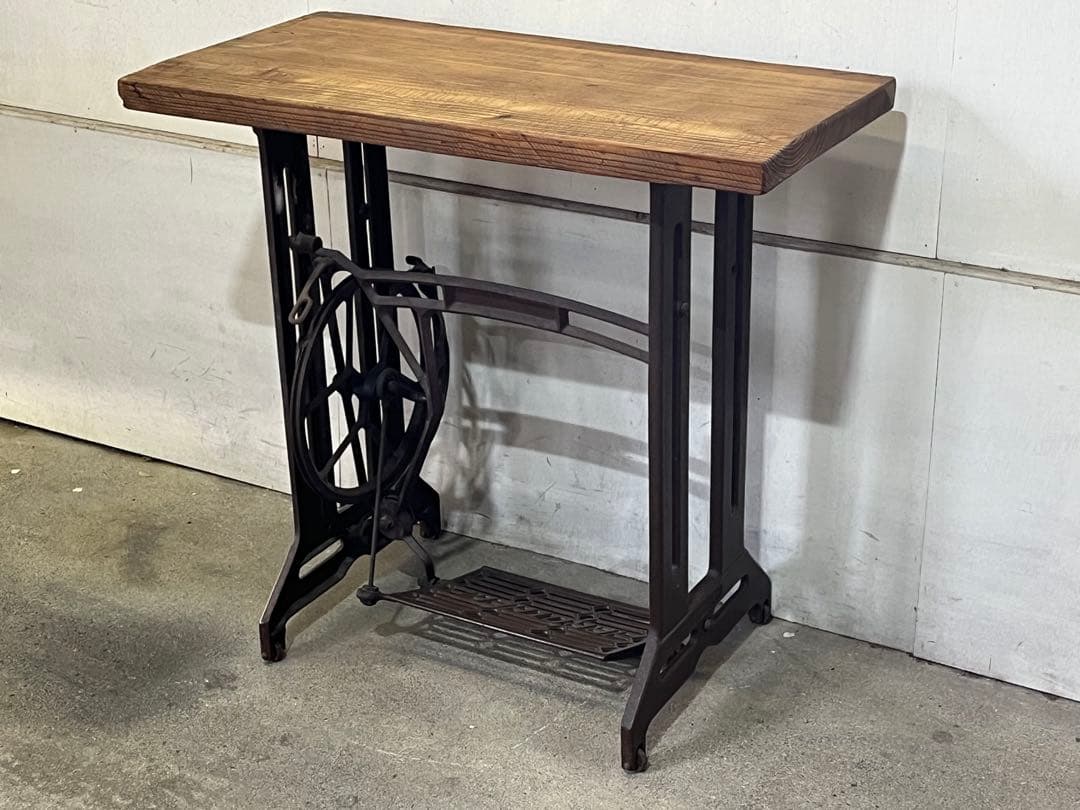 j*3様 レトロBROTHER 一枚板天板付き アンティークブラザー 鉄脚テーブ