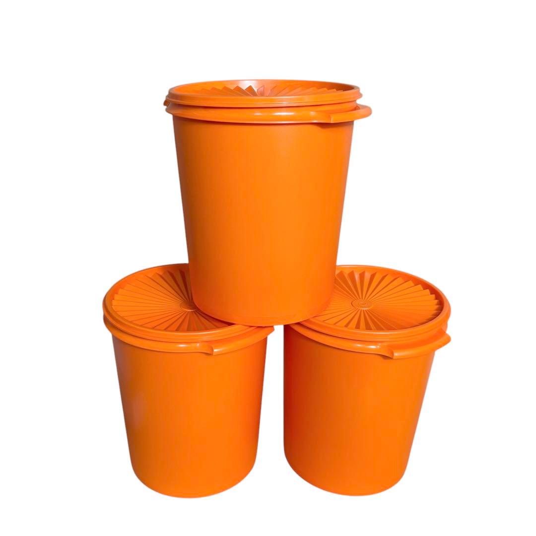 タッパーウェア　マキシデコレーター　オレンジ　5.5L 3個セット