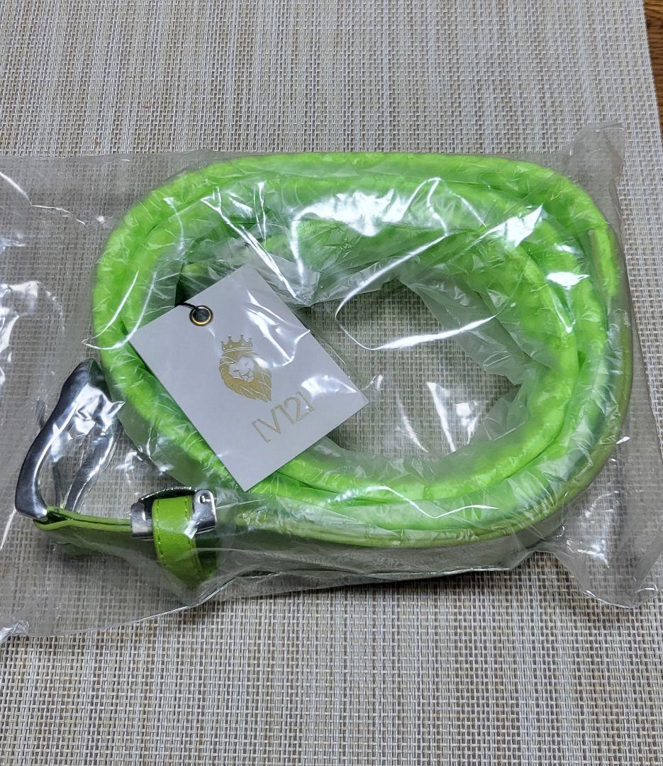 新品★V12 蛍光グリーン メッシュ ベルト