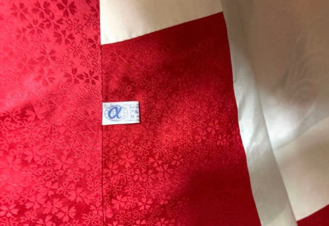 黒 熨斗 八重桜牡丹 振袖 身丈155